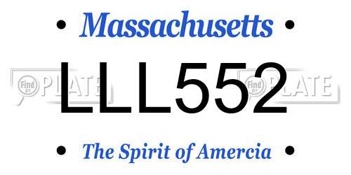 LLL552 Massachusetts License Plate