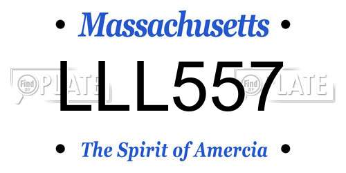 LLL557 Massachusetts License Plate