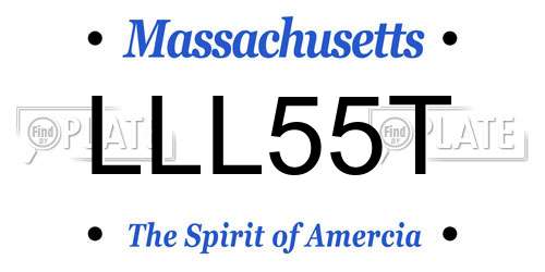LLL55T Massachusetts License Plate