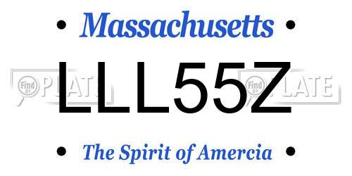 LLL55Z Massachusetts License Plate