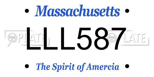 LLL587 Massachusetts License Plate