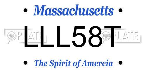 LLL58T Massachusetts License Plate