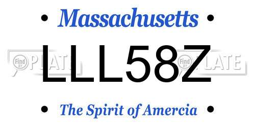 LLL58Z Massachusetts License Plate