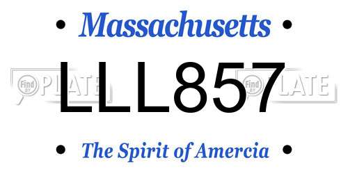 LLL857 Massachusetts License Plate