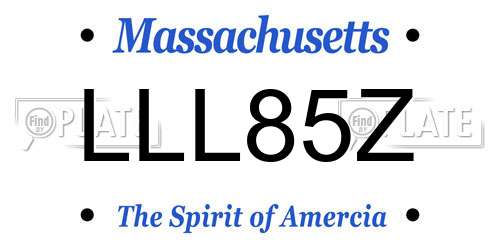 LLL85Z Massachusetts License Plate