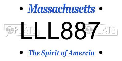LLL887 Massachusetts License Plate