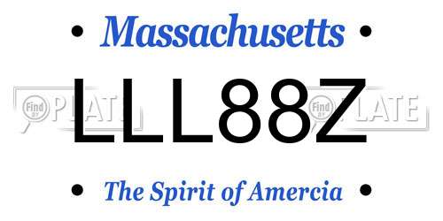 LLL88Z Massachusetts License Plate