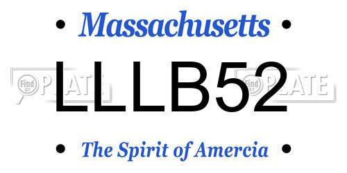 LLLB52 Massachusetts License Plate