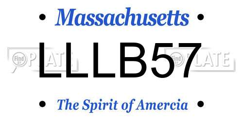 LLLB57 Massachusetts License Plate