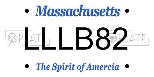 LLLB82 Massachusetts License Plate