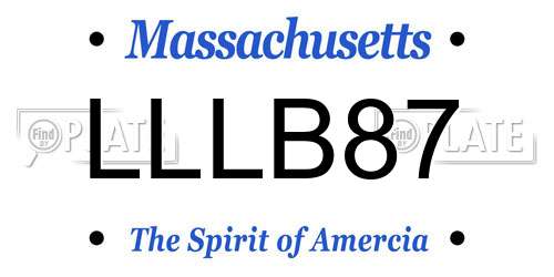 LLLB87 Massachusetts License Plate