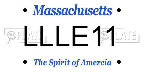 LLLE11 Massachusetts License Plate