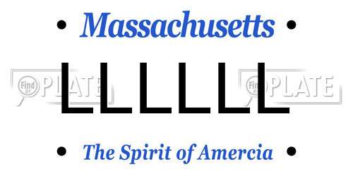 LLLLLL Massachusetts License Plate