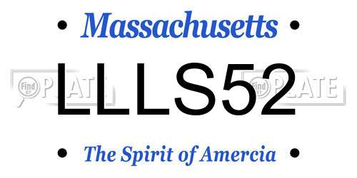 LLLS52 Massachusetts License Plate
