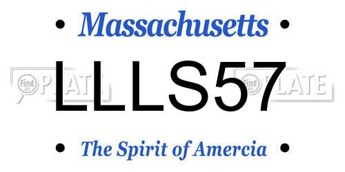 LLLS57 Massachusetts License Plate