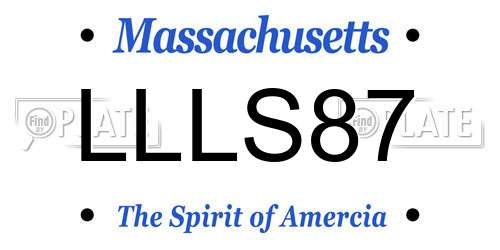 LLLS87 Massachusetts License Plate
