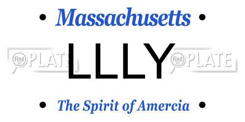 LLLY Massachusetts License Plate