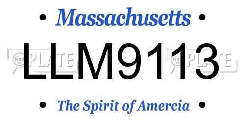 LLM9113 Massachusetts License Plate