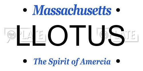 LLOTUS Massachusetts License Plate