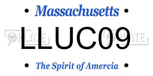LLUC09 Massachusetts License Plate
