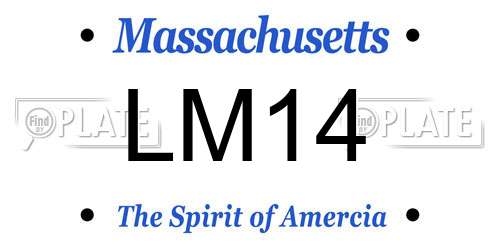 LM14 Massachusetts License Plate
