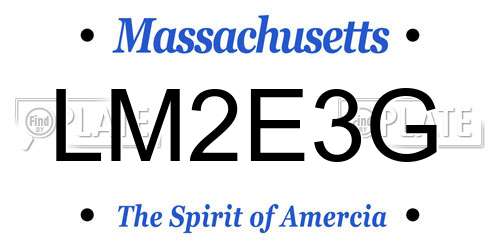 LM2E3G Massachusetts License Plate