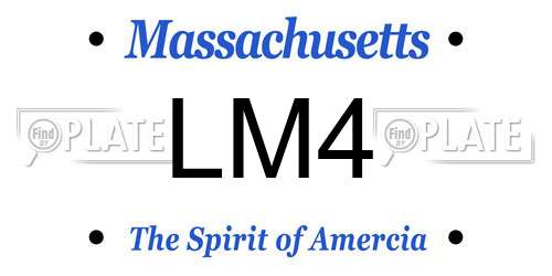 LM4 Massachusetts License Plate