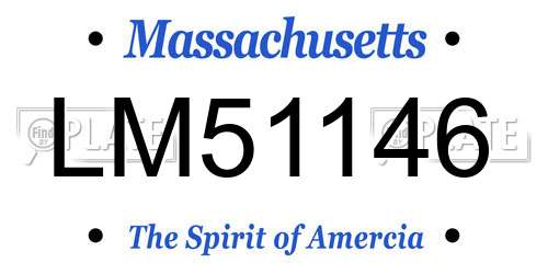 LM51146 Massachusetts License Plate