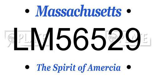 LM56529 Massachusetts License Plate