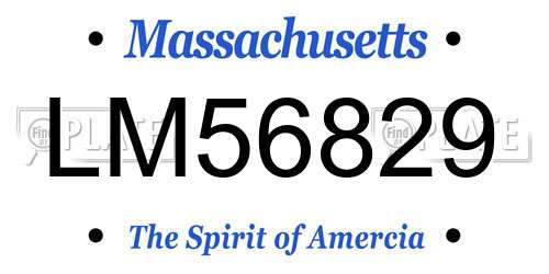 LM56829 Massachusetts License Plate