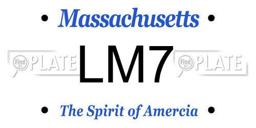 LM7 Massachusetts License Plate