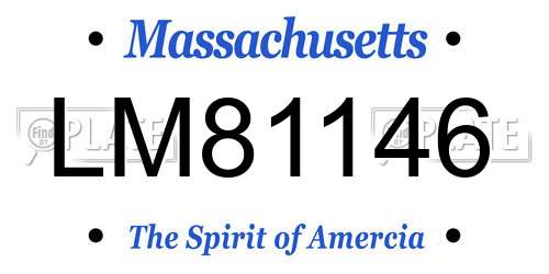 LM81146 Massachusetts License Plate