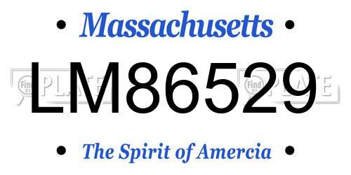 LM86529 Massachusetts License Plate