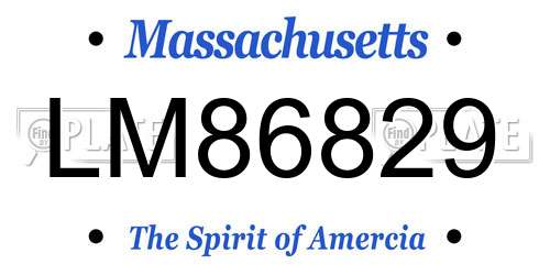 LM86829 Massachusetts License Plate