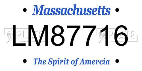 LM87716 Massachusetts License Plate