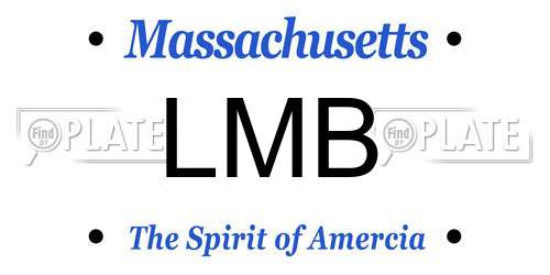 LMB Massachusetts License Plate