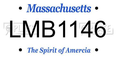 LMB1146 Massachusetts License Plate