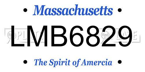 LMB6829 Massachusetts License Plate