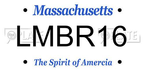 LMBR16 Massachusetts License Plate