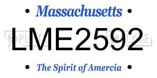 LME2592 Massachusetts License Plate