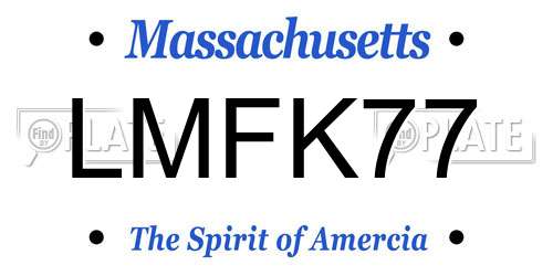 LMFK77 Massachusetts License Plate