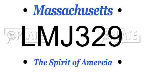 LMJ329 Massachusetts License Plate