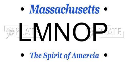 LMNOP Massachusetts License Plate