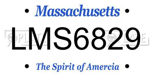 LMS6829 Massachusetts License Plate