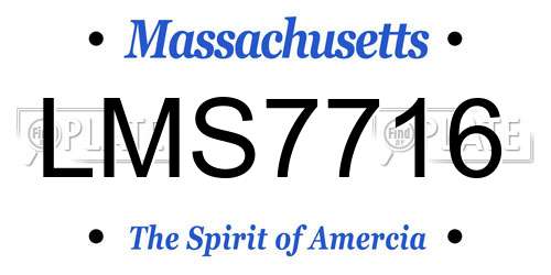 LMS7716 Massachusetts License Plate