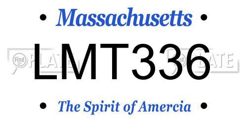 LMT336 Massachusetts License Plate