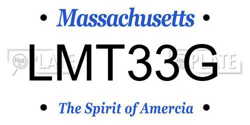 LMT33G Massachusetts License Plate