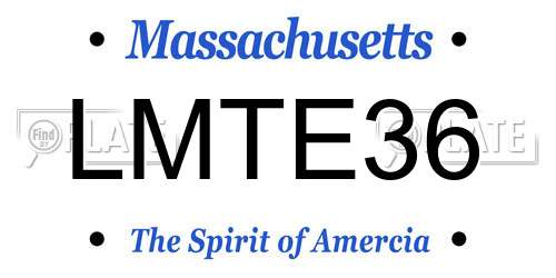 LMTE36 Massachusetts License Plate