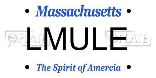 LMULE Massachusetts License Plate