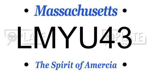 LMYU43 Massachusetts License Plate